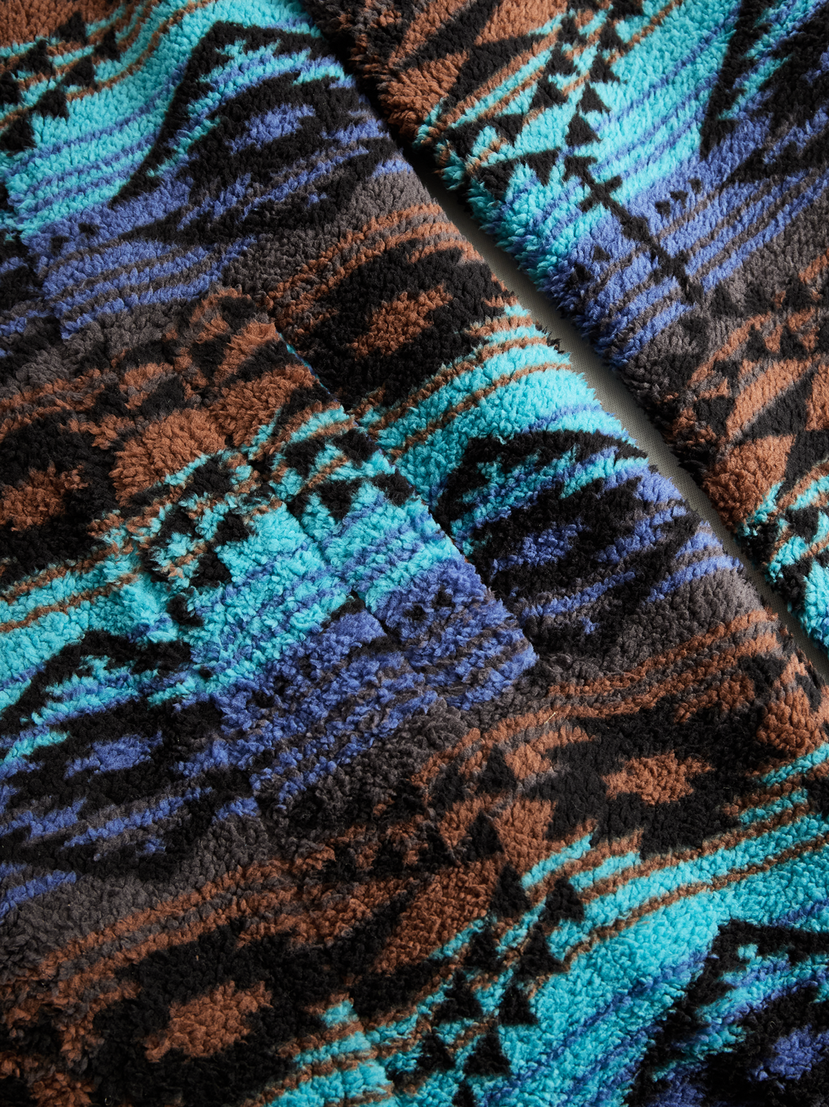 Abrigo Largo de Lana con Estampado Tribal Retro Boho