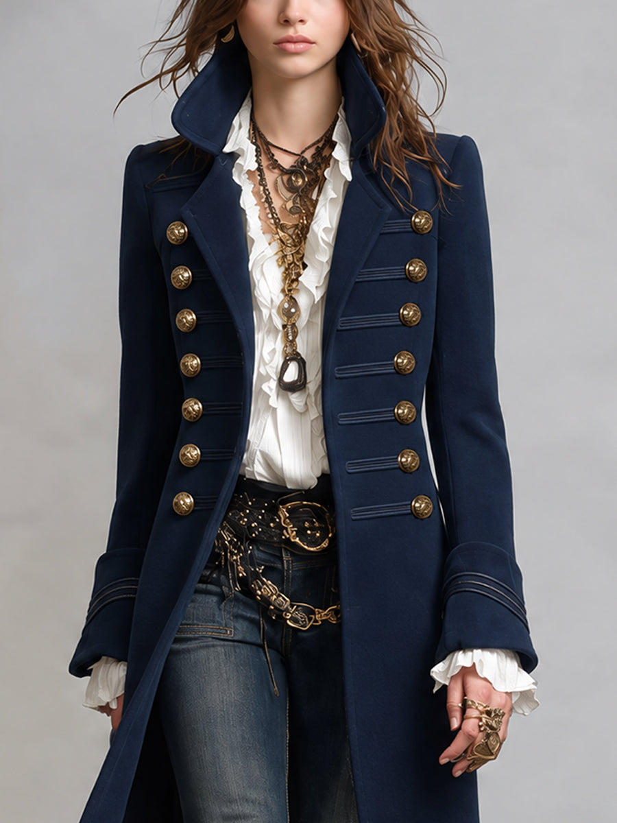 Abrigo Duster Militar Bohemio Vintage Medianoche