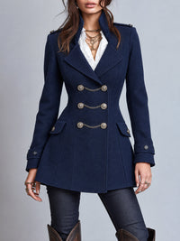 Blazer Vintage Bohemio con Botones de Cadena Medianoche