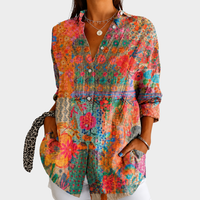 Léonie | Blusa Patchwork de Flores Silvestres