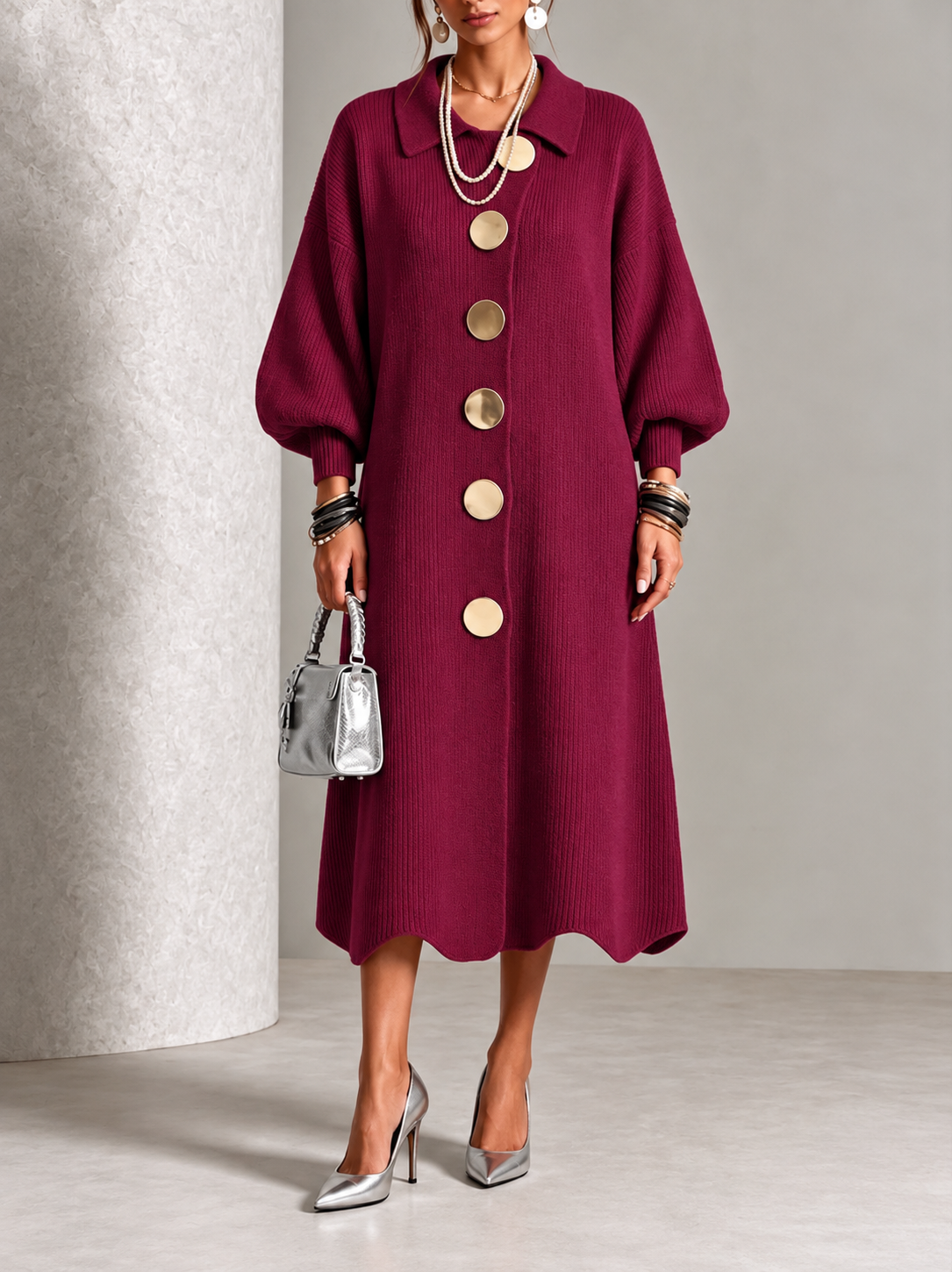 Clarie | Vestido Camisero con Botones que Cubre la Barriga