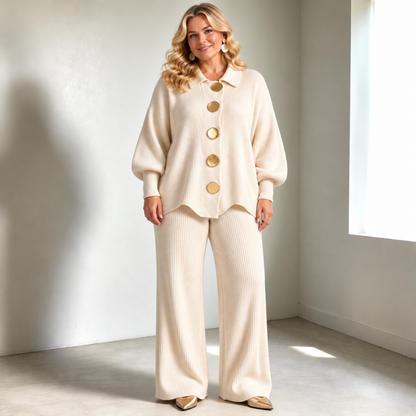 Connie | Conjunto de Pantalones de Punto que Cubre el Abdomen