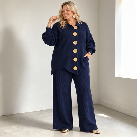 Connie | Conjunto de Pantalones de Punto que Cubre el Abdomen