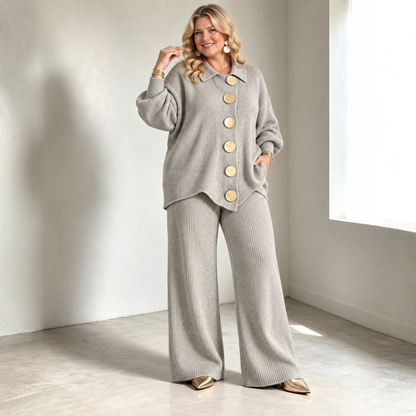 Connie | Conjunto de Pantalones de Punto que Cubre el Abdomen
