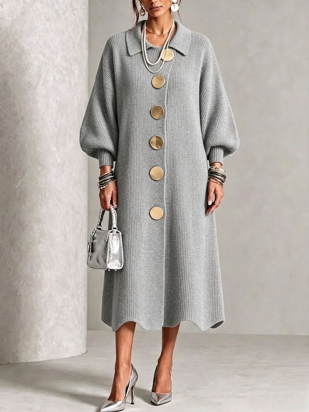 Clarie | Vestido Camisero con Botones que Cubre la Barriga