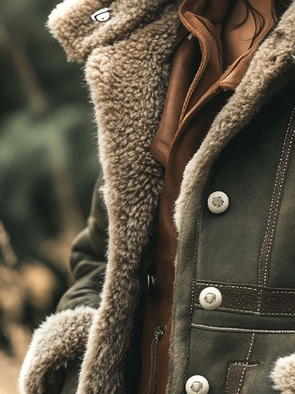 Abrigo Térmico de Ante Retro para Mujeres