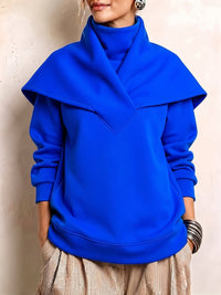 Sudadera elegante y espectacular con cuello chal